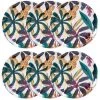 Maisons Du Monde Assiettes Plates Assiette Plate En Porcelaine Blanche Motif Végétal Multicolore - Lot De 6