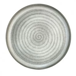 Sibo Homeconcept Assiettes Plates Assiette Plate En Porcelaine Gris 33 Cm - Lot De 2