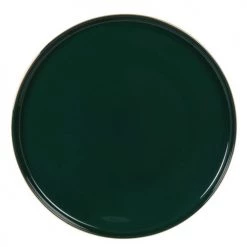 Maisons Du Monde Assiettes Plates Assiette Plate En Porcelaine Verte Et Dorée - Lot De 6