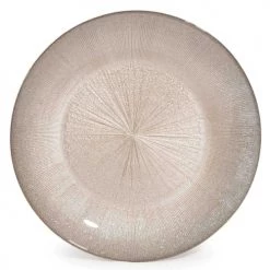 Maisons Du Monde Vaisselle De Noël Assiette Plate En Verre Coloris Champagne D 28 Cm - Lot De 6