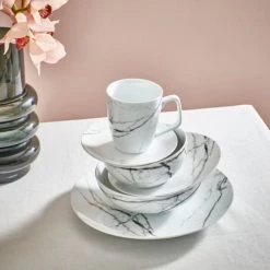 Salt&Pepper Assiettes à Dessert Assiette Plate Marbre Ø 19cm - Set De 4 -Assiettes Soldes Magasin assiette plate marbre oe 19cm set de 4 1