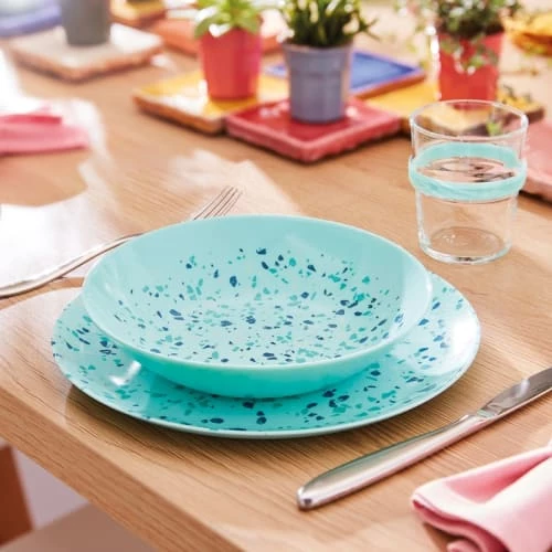 Luminarc Assiettes Plates Assiette Plate Turquoise D25cm 2 Luminarc Assiettes Plates Assiette Plate Turquoise D25cm – Image 2