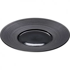 Stalgast Assiettes Plates Assiette Porcelaine Noire Bord Strié Ø 26cm