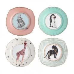 Yvonne Ellen Assiettes à Dessert En Porcelaine D16cm - Lot De 4
