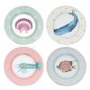 Yvonne Ellen Assiettes Plates Assiettes En Porcelaine Animaux Marins D20cm - Lot De 4