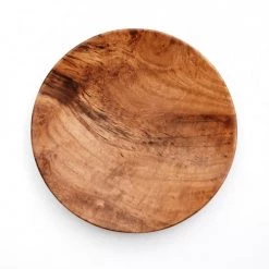 Bazar Bizar Assiettes Plates Grand Plat Rond En Bois De Teck -Assiettes Soldes Magasin grand plat rond en bois de teck 5