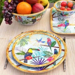 Les Jardins De La Comtesse Assiettes Plates Grande Assiette Plate En Mélamine 28 Cm Imprimé Toucans -Assiettes Soldes Magasin grande assiette plate en melamine 28 cm imprime toucans 1