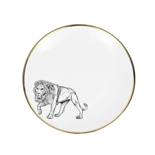Lo De Manuela Assiettes Plates Grande Assiette Porcelaine De Limoges Tigre 26,5 Cm 1 Lo De Manuela Assiettes Plates Grande Assiette Porcelaine De Limoges Tigre 26,5 Cm
