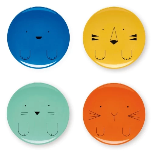 Atomic Soda Lot De 4 Assiettes à Dessert Animaux 1 Atomic Soda Lot De 4 Assiettes à Dessert Animaux