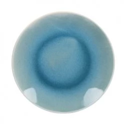 Trend'up Assiettes à Dessert Lot De 6 - Assiette à Dessert Lagon 21 Cm En Grès Bleu