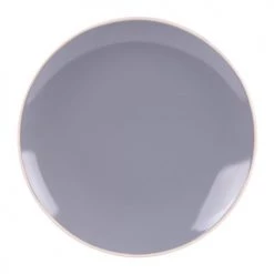 Table Passion Assiettes Plates Lot De 6 - Assiette Plate 27 Cm En Grès Gris