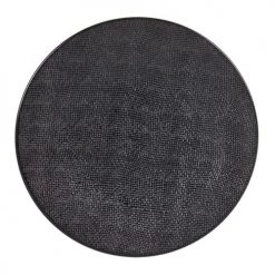Table Passion Assiettes Plates Lot De 6 - Assiette Plate 27 Cm En Grès Noir