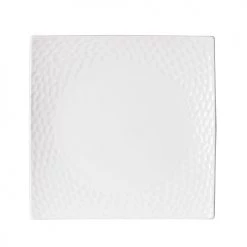 Table Passion Assiettes Plates Lot De 6 - Assiette Plate Dune 25 Cm En Porcelaine Blanc