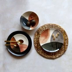 Novastyl Assiettes Plates Lot De 6 Assiettes à Dessert En Grès 19cm -Assiettes Soldes Magasin lot de 6 assiettes a dessert en gres 19cm 3