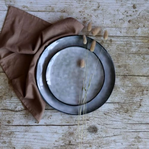 OGO Living Assiettes Plates Lot De 6 Assiettes Desserts En Grès Bleu 20,5cm 2 OGO Living Assiettes Plates Lot De 6 Assiettes Desserts En Grès Bleu 20,5cm – Image 2