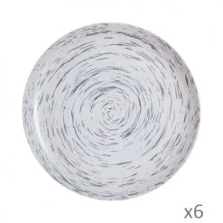 Luminarc Lot De 6 Assiettes Plates Stratis Grises 25cm