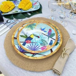 Les Jardins De La Comtesse Assiettes à Dessert Petite Assiette Plate En Mélamine 23 Cm Imprimé De Toucans -Assiettes Soldes Magasin petite assiette plate en melamine 23 cm imprime de toucans 1