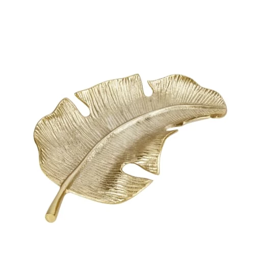 Artesà Assiettes Plates Plat De Service En Forme De Feuille En Aluminium Doré 6 Artesà Assiettes Plates Plat De Service En Forme De Feuille En Aluminium Doré – Image 6