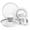 Salt&Pepper Assiettes Plates Service 20 Pièces Gris