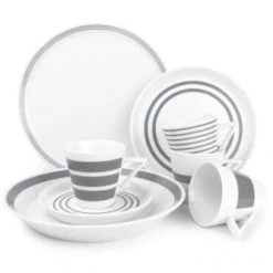 Salt&Pepper Assiettes Plates Service 20 Pièces Gris
