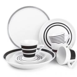 Salt&Pepper Assiettes Plates Service 20 Pièces Noir