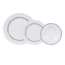 Table Passion Assiettes Plates Service D'assiettes 18 Pièces En Porcelaine Blanc