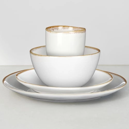 Mica Decorations Assiettes Plates Service De Table 16 Pièces En Céramique Blanc 4 Mica Decorations Assiettes Plates Service De Table 16 Pièces En Céramique Blanc – Image 4