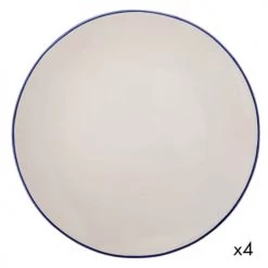 Maison Tilleul Set De 4 Assiettes à Dessert Céramique Blanc