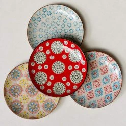 Chehoma Assiettes Plates Set De 4 Assiettes En Céramique Multicolore -Assiettes Soldes Magasin set de 4 assiettes en ceramique multicolore 1