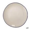 Maison Tilleul Set De 4 Assiettes Plates Céramique Blanc