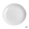 Maison Tilleul Set De 4 Assiettes Plates Céramique Blanc